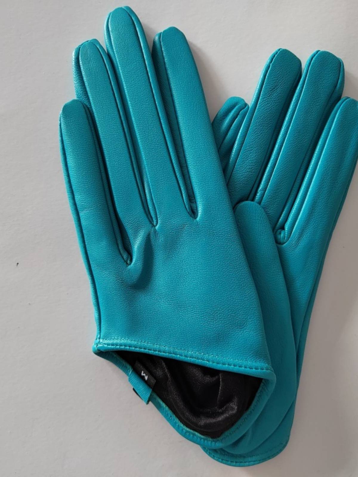 Desire City, the same fashion leather semi -female sheepskin short gloves, ladies half -palm thin leather gloves