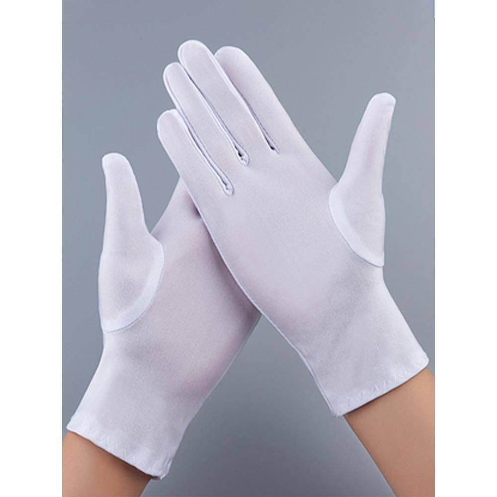 Men and Women Laica amino ammonia jewelry elastic black and white glove wedding celebration West restaurant hotel gloves security etiquette thin