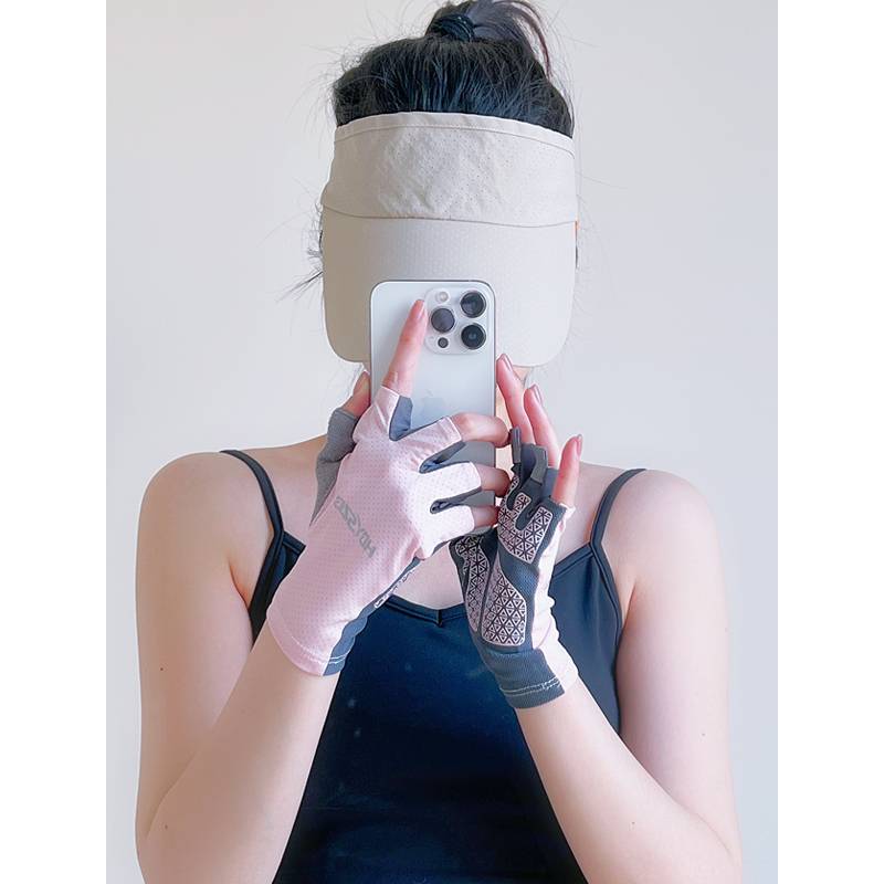 Semi -refers to sunscreen gloves female men's fitness thin summer riding sports equipment fishing non -slip bicycle permeability