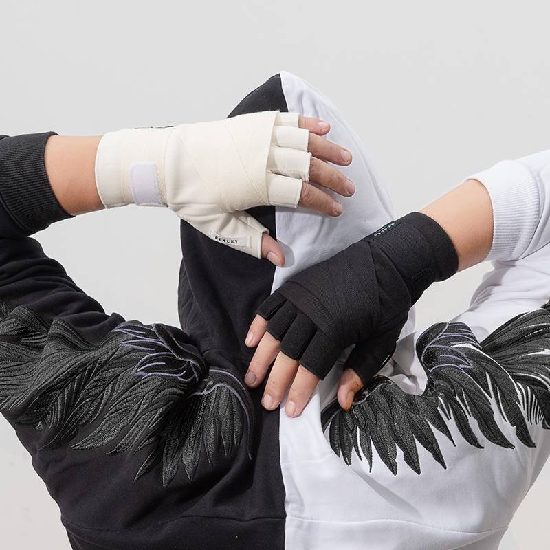 Glove men's winter warm semi -finger photography fitness tactical boxing female handsome bandage function sports riding gloves