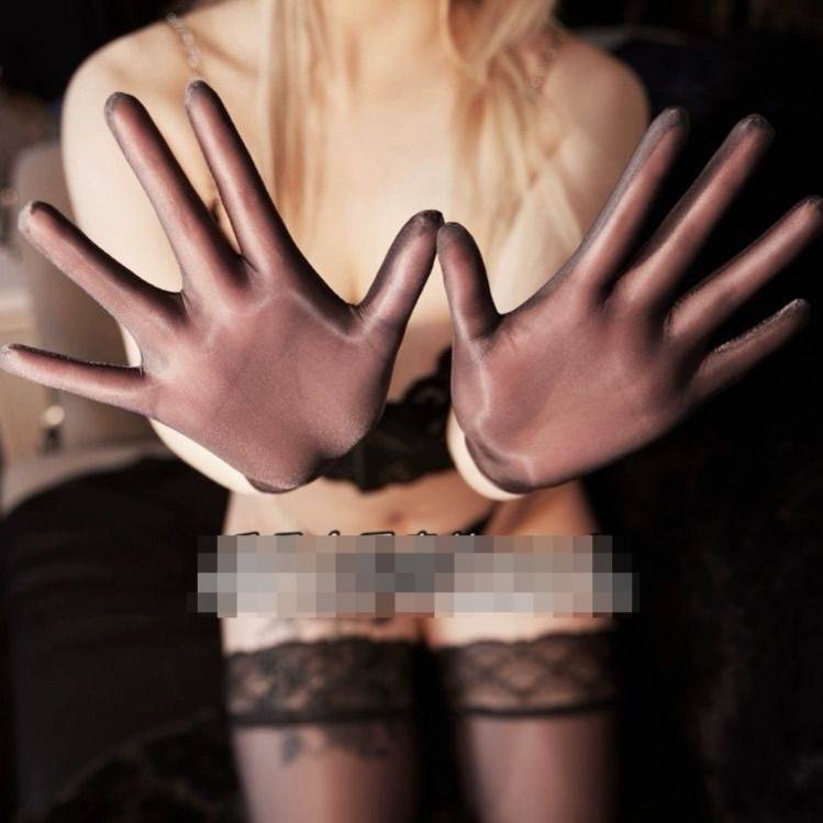 Handshot stockings gloves, hand stockings, plane, hand socks, gloves, seamless hands, horses, oil bright black silk