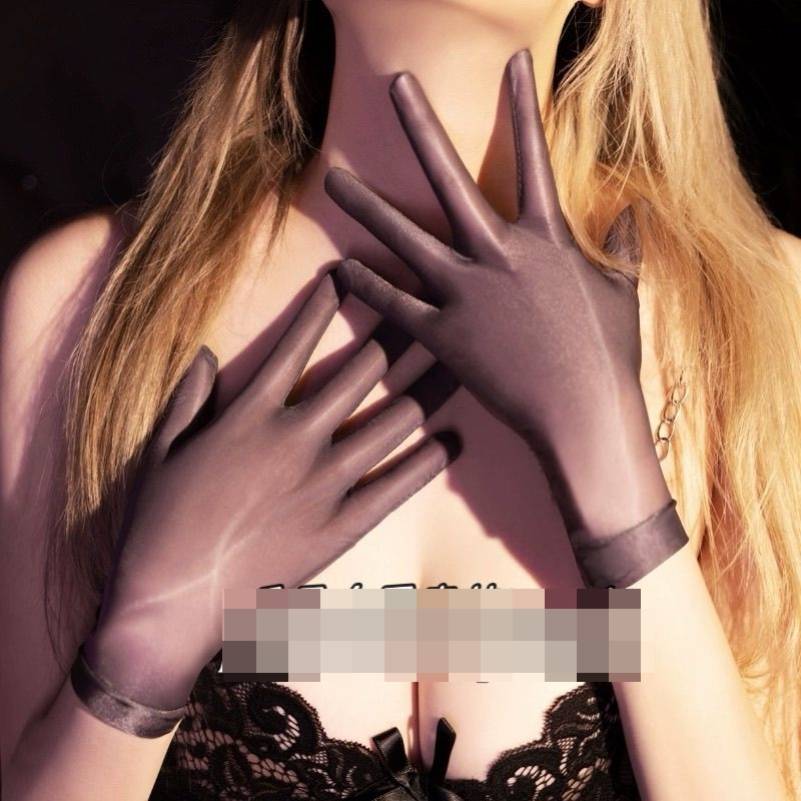 Handshot stockings gloves, hand stockings, plane, hand socks, gloves, seamless hands, horses, oil bright black silk