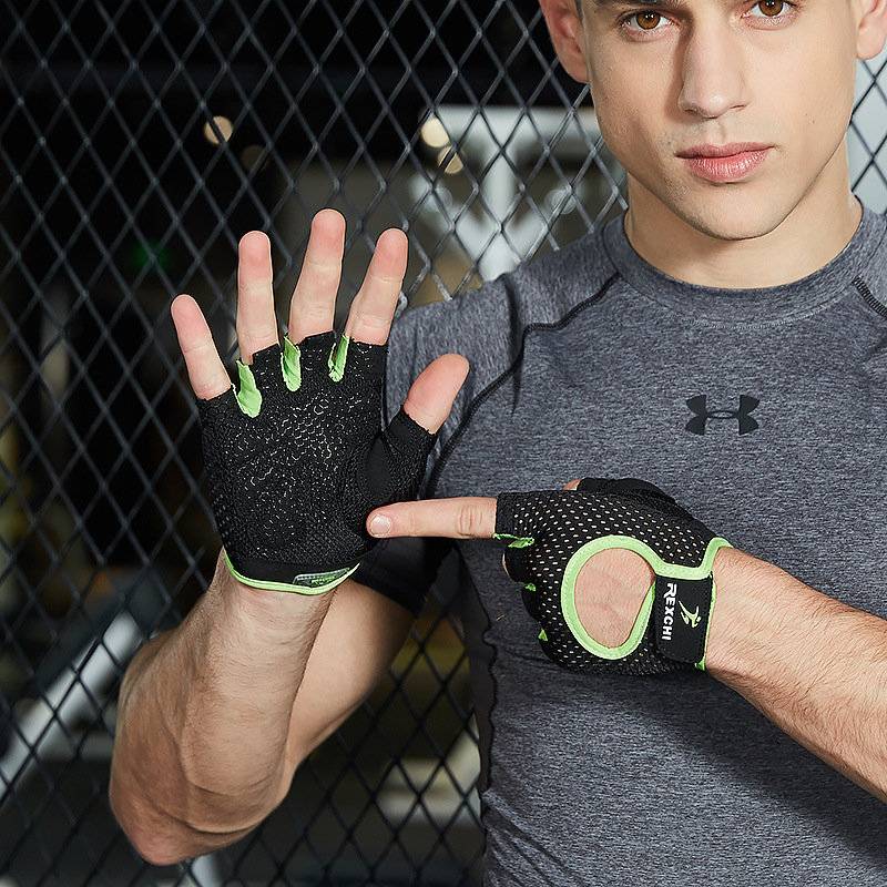 Fitness glove men's half -finger thin women's sports outdoor training wear -resistant anti -slip single bar dumb bell palm XG08