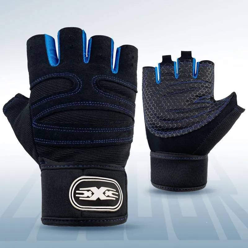 Wallbes, fitness semi -finger men's breathable sports anti -sliding slide slide glove gloves exercise to prevent cocoon outdoor riding
