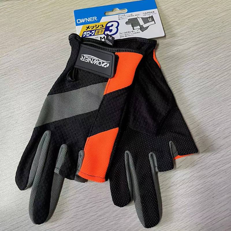 Japan Ouna Genuine Summer Luya Fishing Gloves Dews Three Delutris Five -Finger Sunscreen Corresponding Mountaineering Gloves