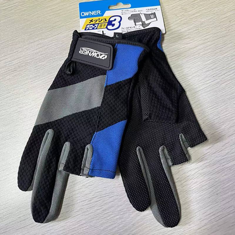 Japan Ouna Genuine Summer Luya Fishing Gloves Dews Three Delutris Five -Finger Sunscreen Corresponding Mountaineering Gloves