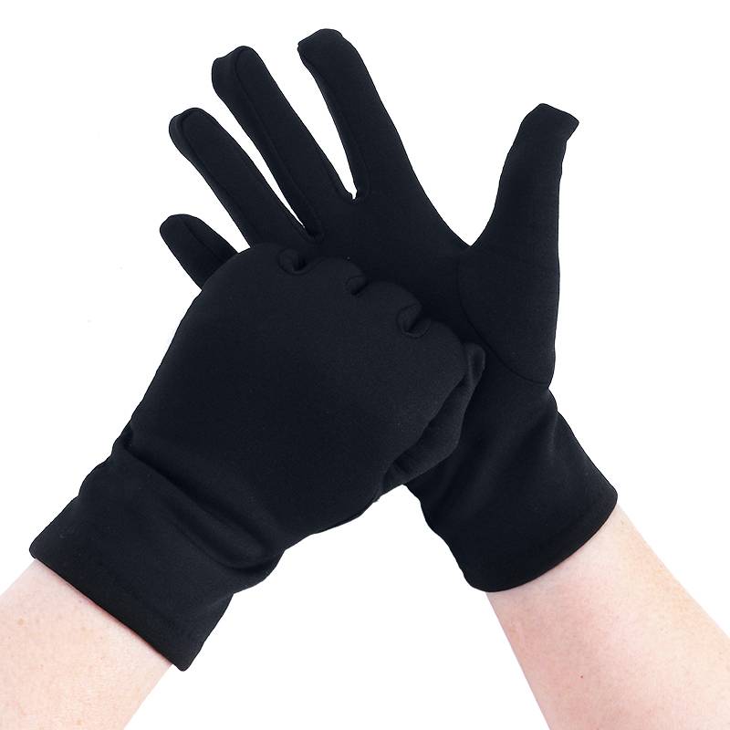 Early autumn and winter spring etiquette white gloves with velvet gloves, elastic slim fit, black and white men and women dance outdoor sports