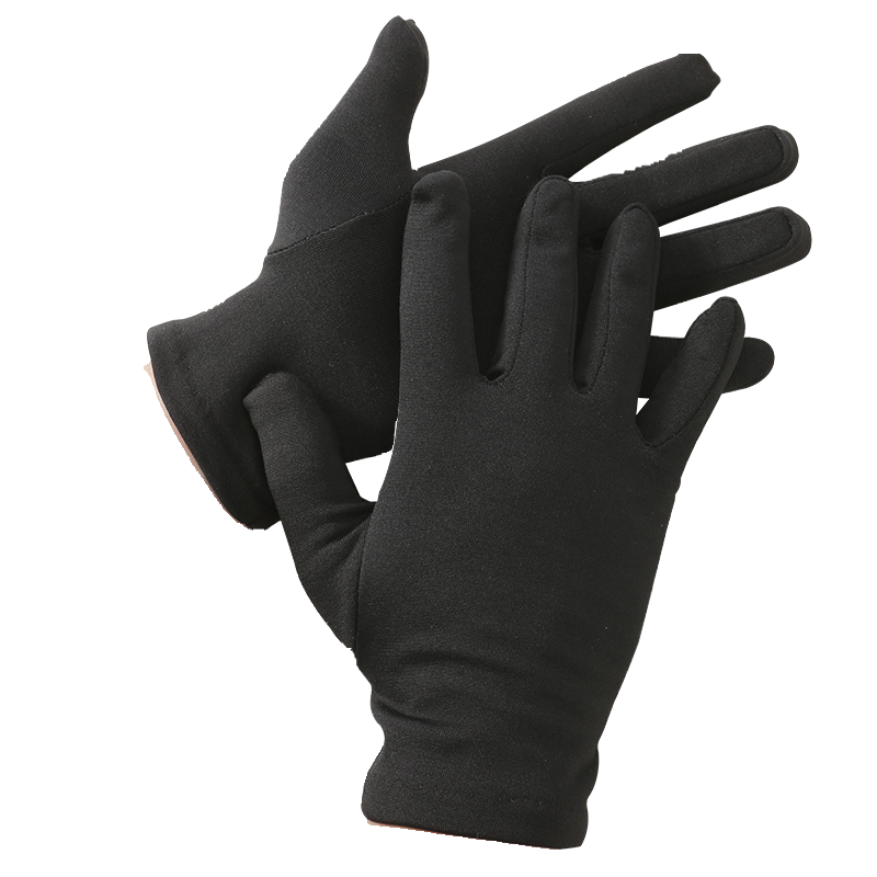 Early autumn and winter spring etiquette white gloves with velvet gloves, elastic slim fit, black and white men and women dance outdoor sports