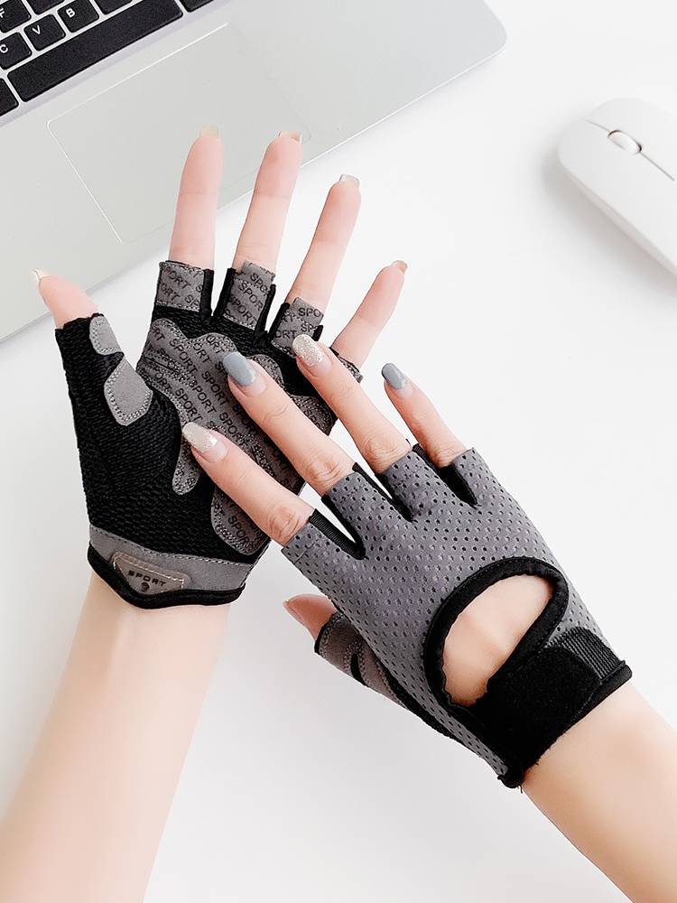 Fitness gloves women's equipment one -bar anti -slip bodies upward exercise ride pot bell power protection light and light professional