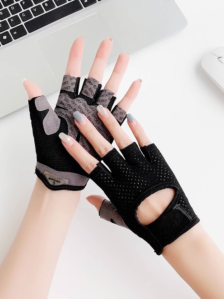Fitness gloves women's equipment one -bar anti -slip bodies upward exercise ride pot bell power protection light and light professional