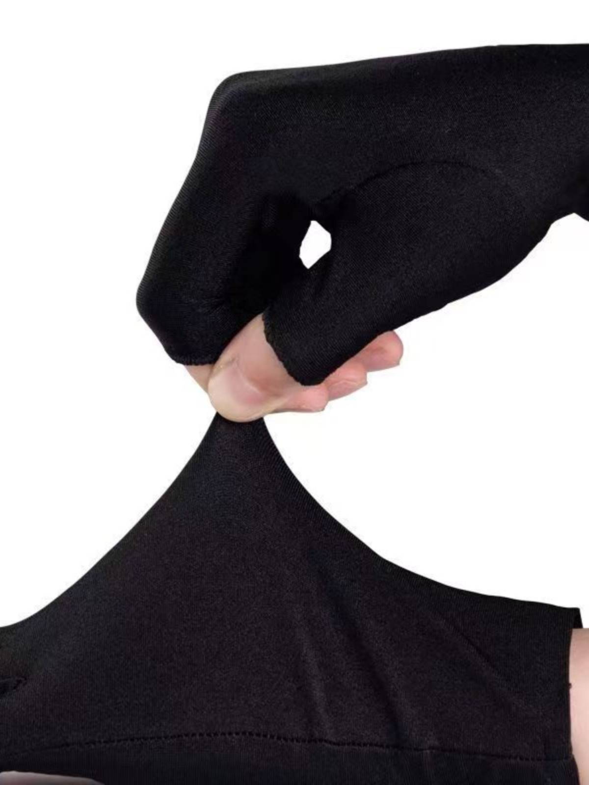 Semi -finger ice silk thin sunscreen gloves in summer spring and autumn, exposed two fingers to pick up tea and drive high bombs men and women