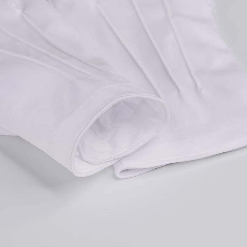 White belt buckle brigade white gloves thickened back three -tear etiquette polyester doors guards, play plate jewelry driver security
