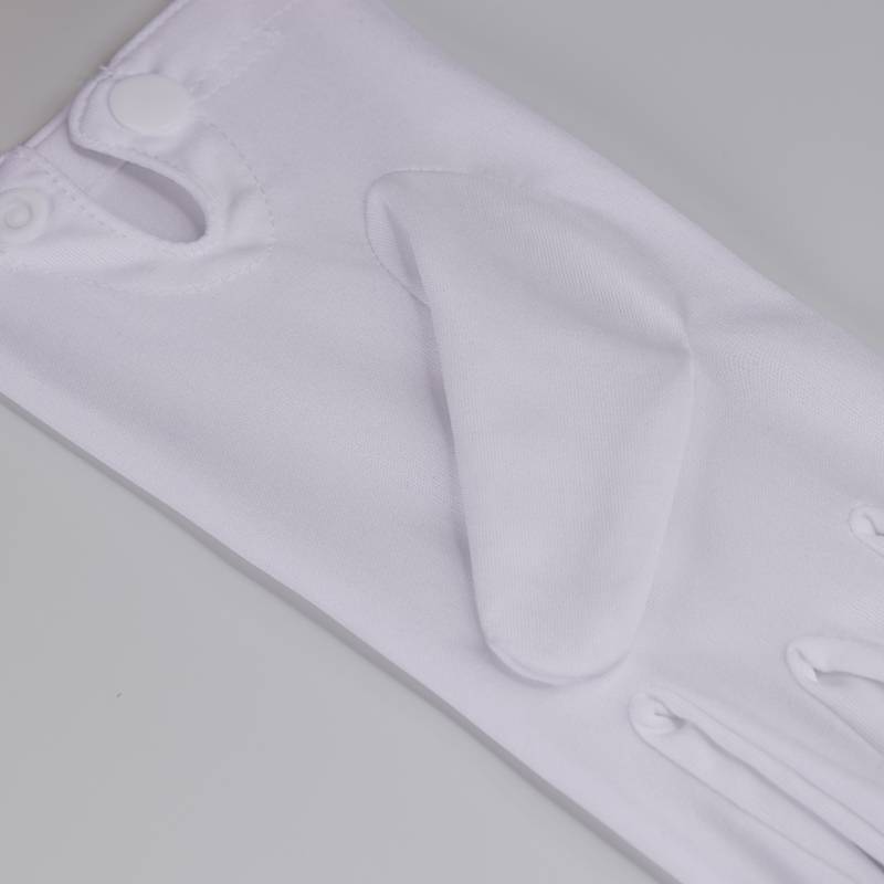 White belt buckle brigade white gloves thickened back three -tear etiquette polyester doors guards, play plate jewelry driver security