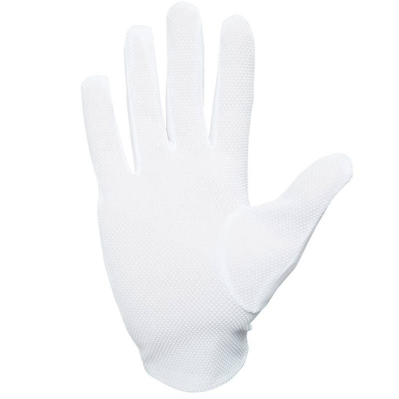 Black and white dot-coloured skating driver driving around with the ceremonial hotel protocol male and female air gloves
