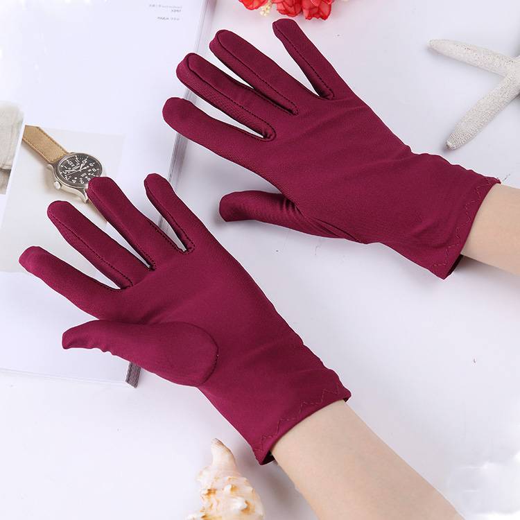 Plathical amino spandex men's black and white etiquette sunscreen gloves dance plate pearls riding driving spring, autumn and summer thin