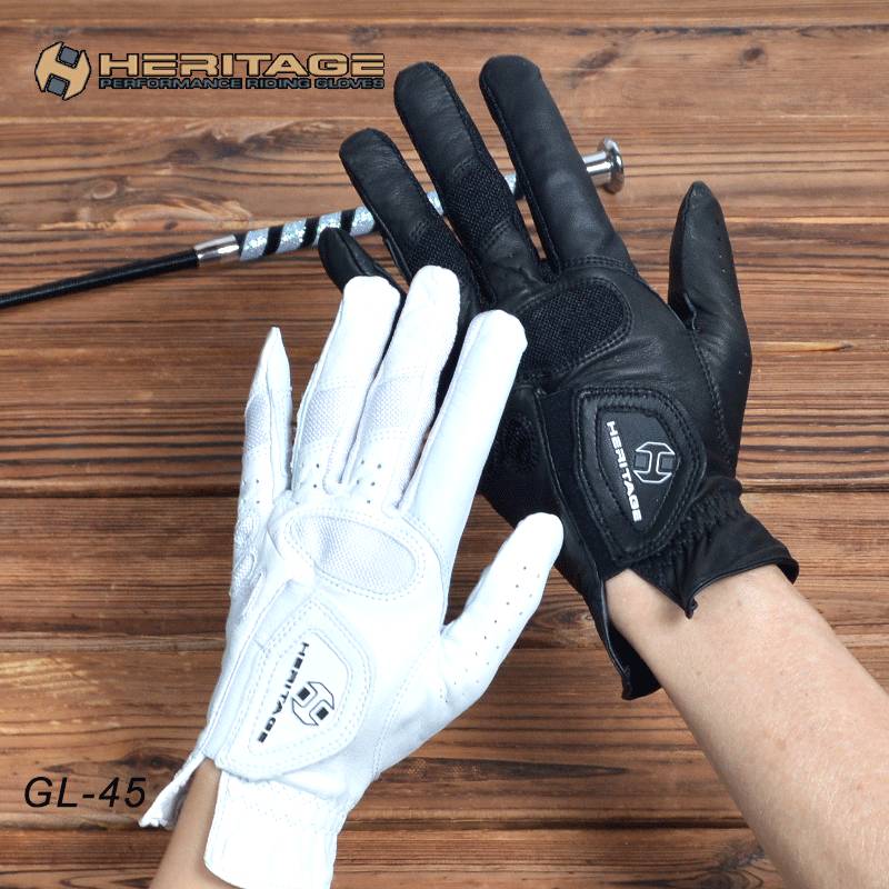American HERITAGE Equestrian Riding Black White Leather Glove Gloves Knight Equipment Products
