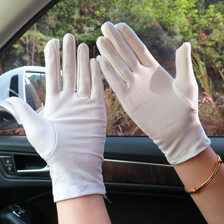 Black, white, pure-coloured, high-fibre ambulatory gloves