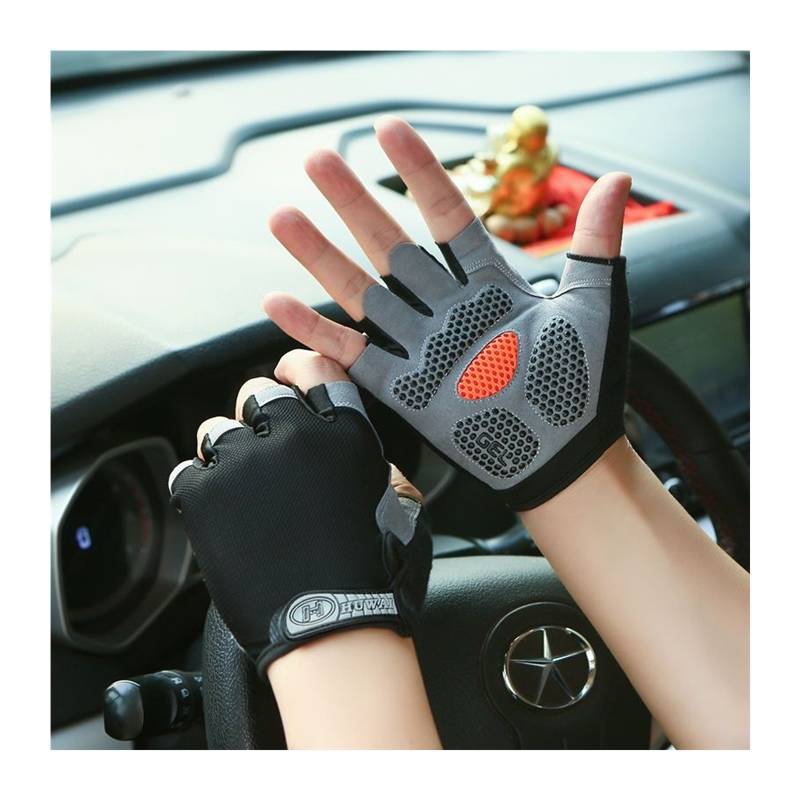 Semi -finger glove men and women riding sunscreen thin fitness fitness equipment Outdoor sports hiking non -slip semi -cut fishing gloves