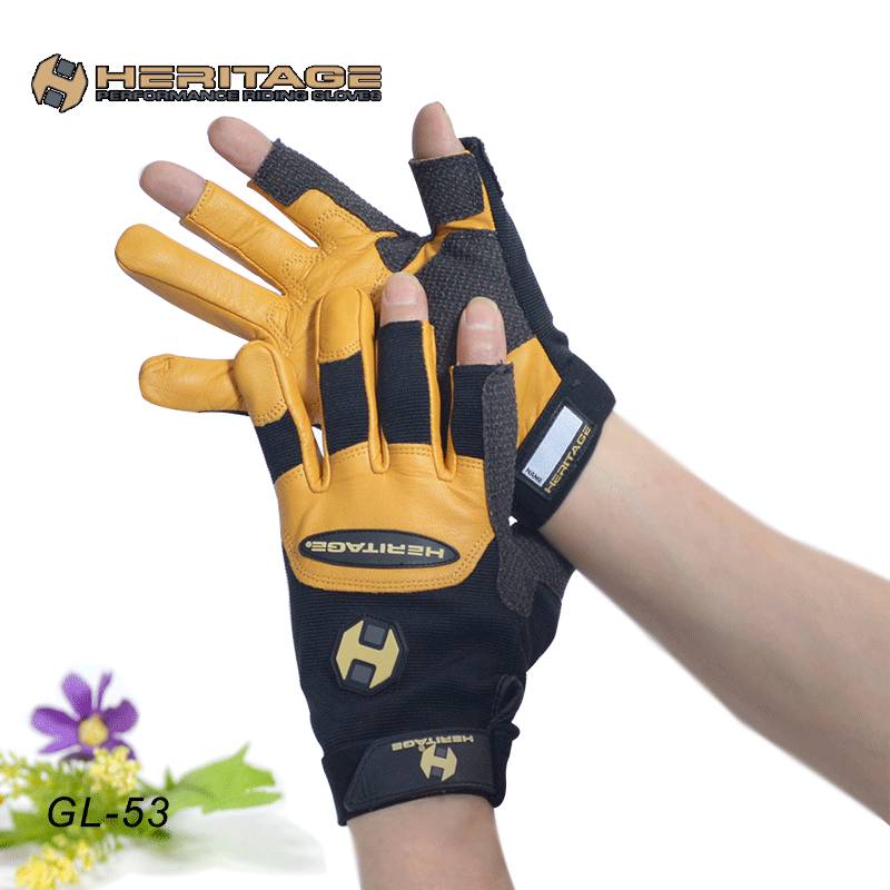 American Heritage Western denim equestrian sheepskin horseshlus gloves knight supplies