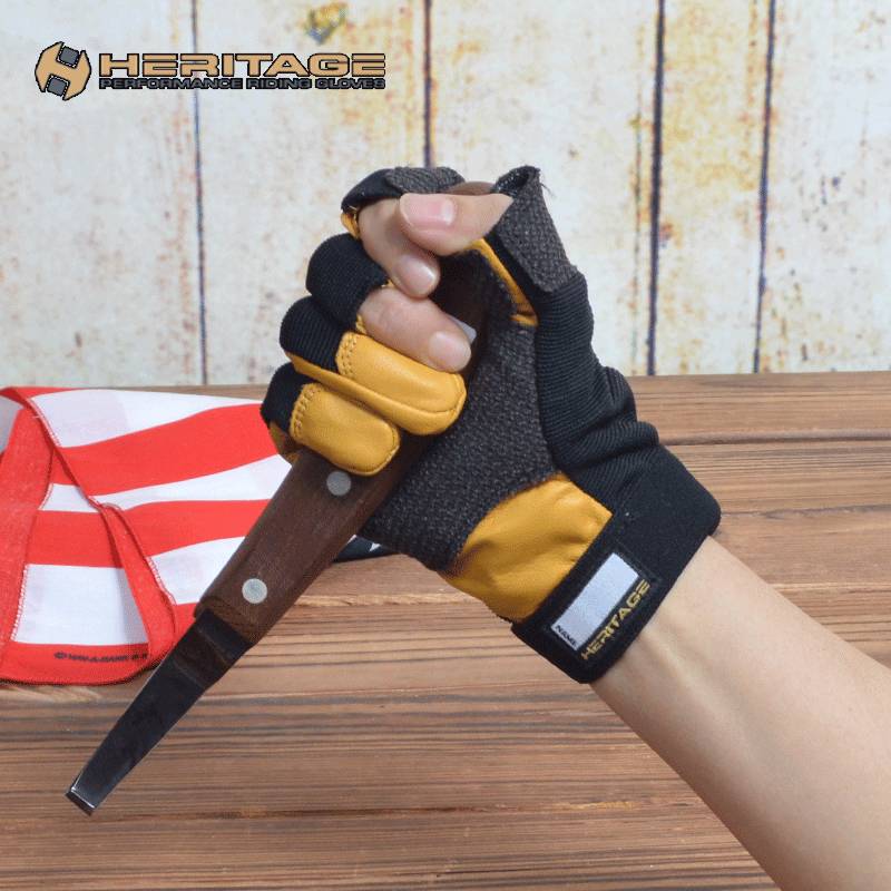 American Heritage Western denim equestrian sheepskin horseshlus gloves knight supplies