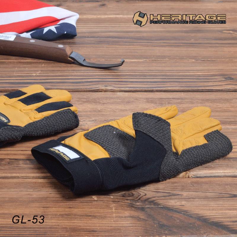 American Heritage Western denim equestrian sheepskin horseshlus gloves knight supplies