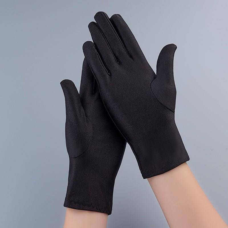 Ladies Summer Skin Square dance glove sunshine solid color elastic work jewelry etiquette red glove dancing