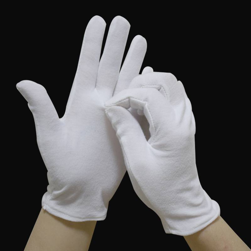 White pure cotton sleeps at night, hand gloves, sleeping, Labor Insurance Army Training Drives Playing Etiquette Beauty Jewelry Gloves