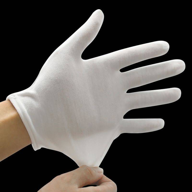 White pure cotton sleeps at night, hand gloves, sleeping, Labor Insurance Army Training Drives Playing Etiquette Beauty Jewelry Gloves