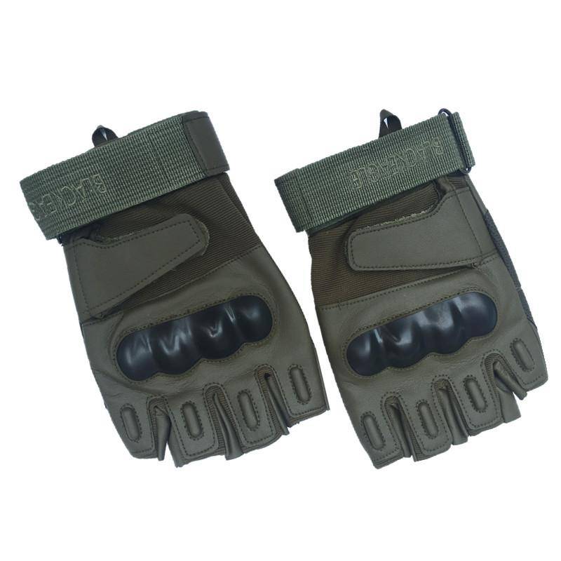 Outdoor men's tactical semi -finger gloves protective wear -resistant turtle shell semi -gloves military fans combat training locomotive gloves