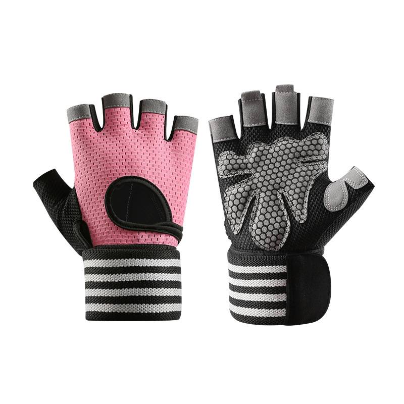 Fitness glove wrist care integrated exercise training female anti -skid anti -cocoon reduction semi -finger gloves men's traction upward