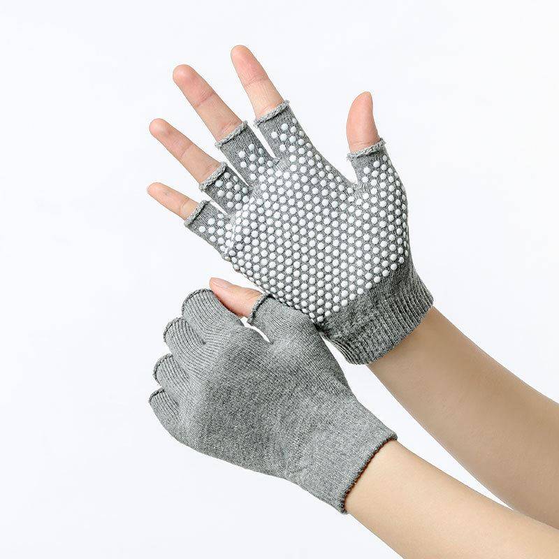 Plassee anti -sliding gloves anti -sliding semi -finger gloves sunscreen thin men and women driving and riding work wear resistance and breathable