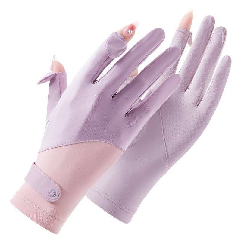 Summer ladies fishing glove sunscreen, waterproof, skid, anti -thorn -proof men's waterproof ice silk women's special anti -cutting