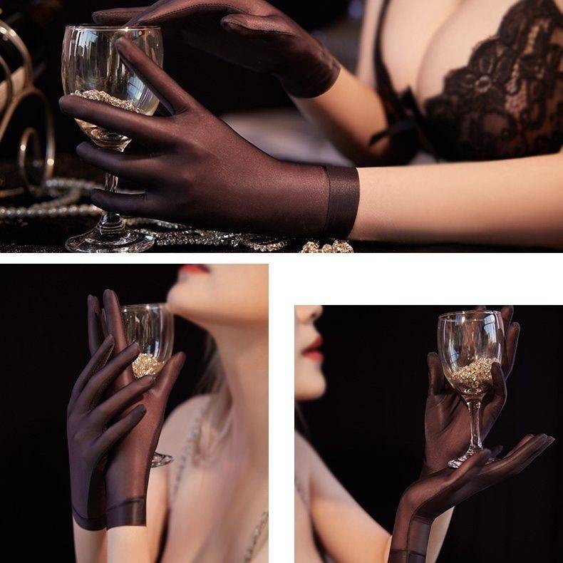 Aeroplane gloves, pure invisibility, silk stocking gloves, silk-sliding, summer-sweet-sweet-skin gloves