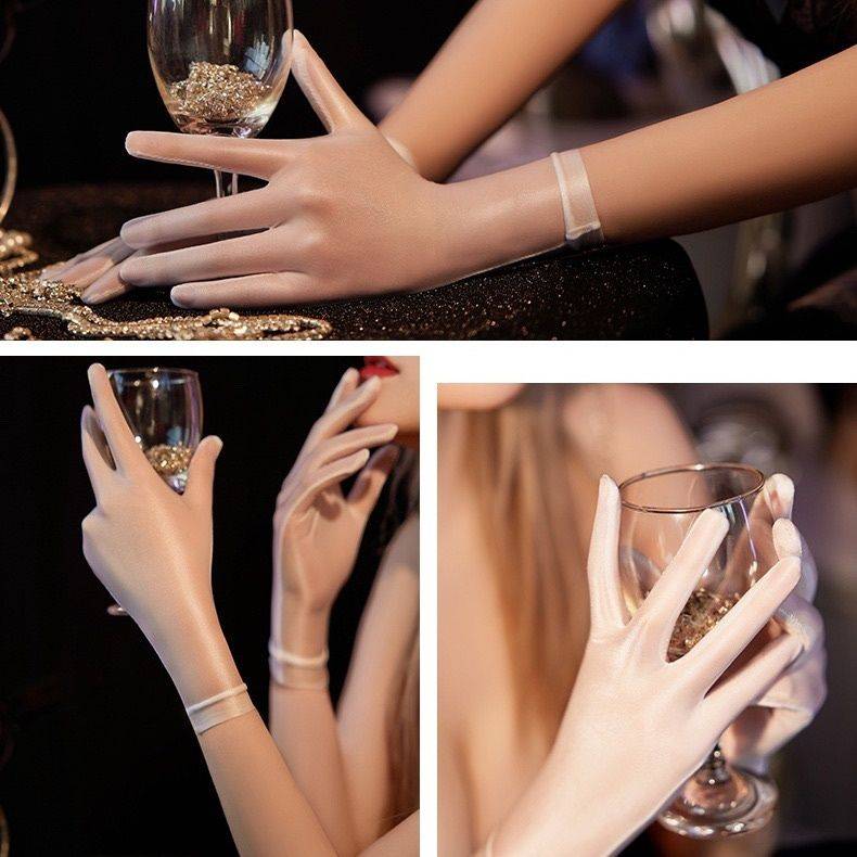 Aeroplane gloves, pure invisibility, silk stocking gloves, silk-sliding, summer-sweet-sweet-skin gloves
