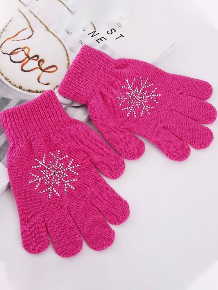 Falter skating glove men and women black skating white knitted anti -skid drill ski common adult skid children