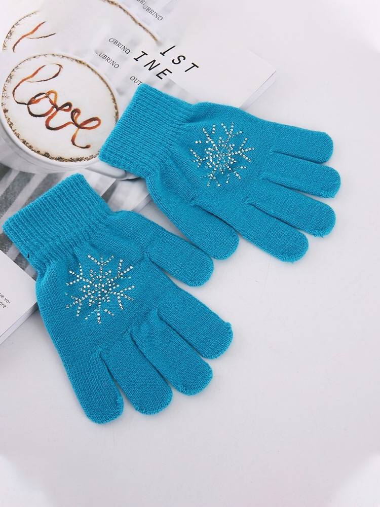 Falter skating glove men and women black skating white knitted anti -skid drill ski common adult skid children