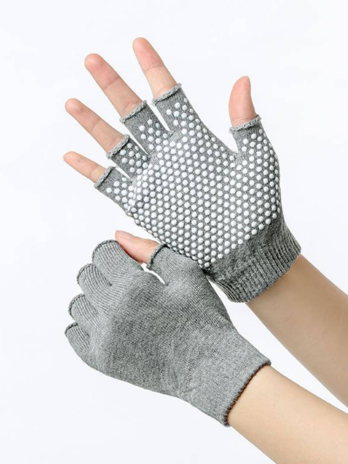 Plassee anti -sliding gloves anti -sliding semi -finger gloves sunscreen thin men and women driving and riding work wear resistance and breathable