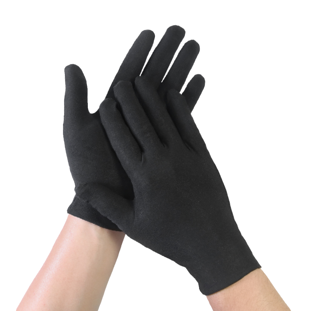 A man and a woman who drive and work in hand socks with thin, black cotton gloves that are comfortable and airy