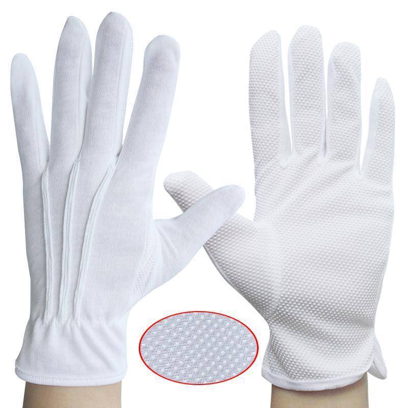 White dot beaded plastic anti -skid driver labor insurance driving three -band etiquette ritual ritual, thin men and women breathable riding gloves