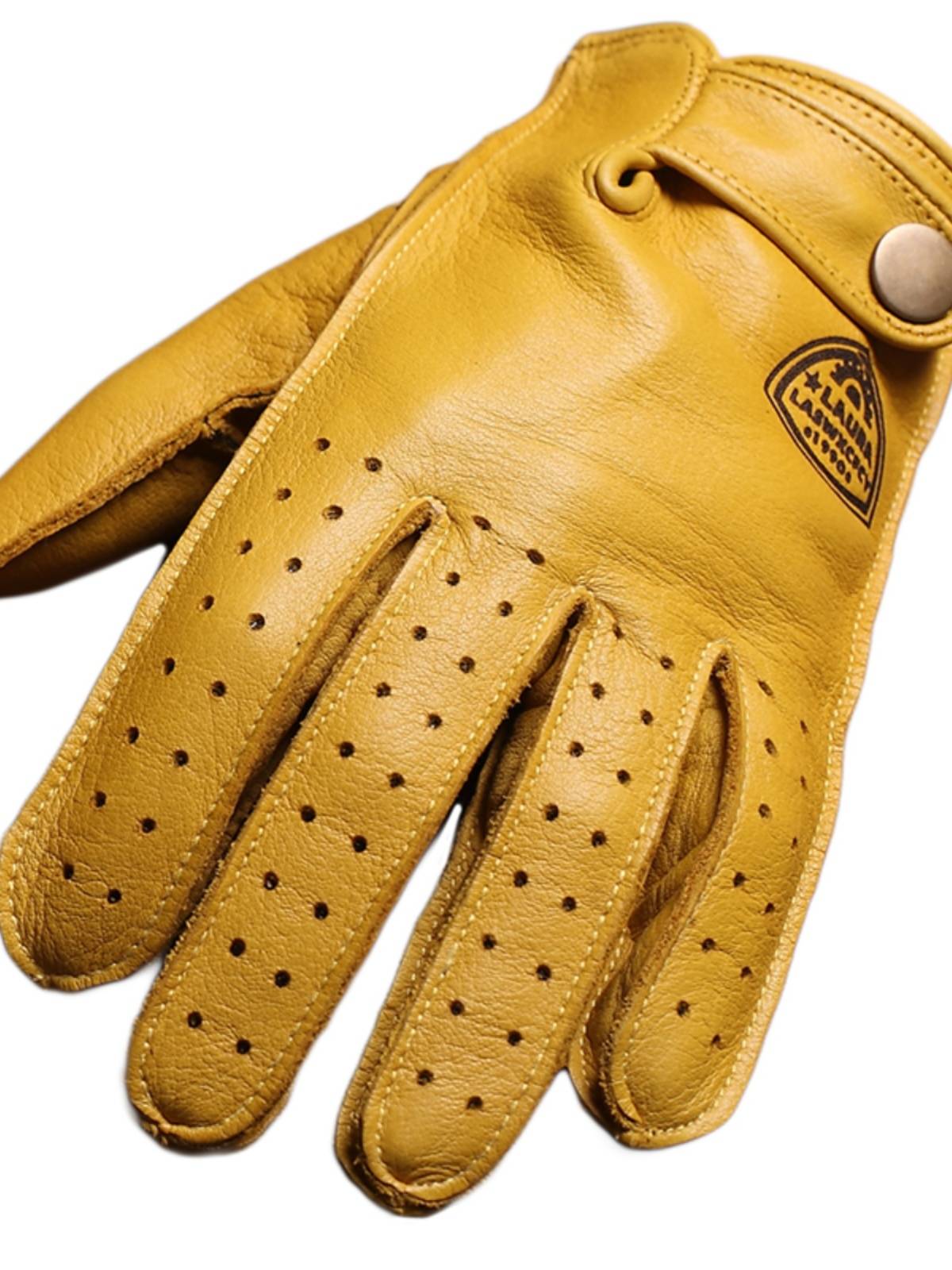 Spring and summer retro leather glove driving riding motorcycle car driving riding commute drag racing, sweat -absorbing, abrasion -resistant cowhide