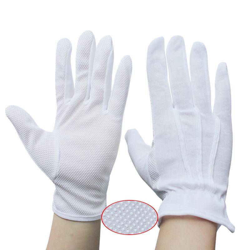 White dot beaded plastic anti -skid driver labor insurance driving three -band etiquette ritual ritual, thin men and women breathable riding gloves
