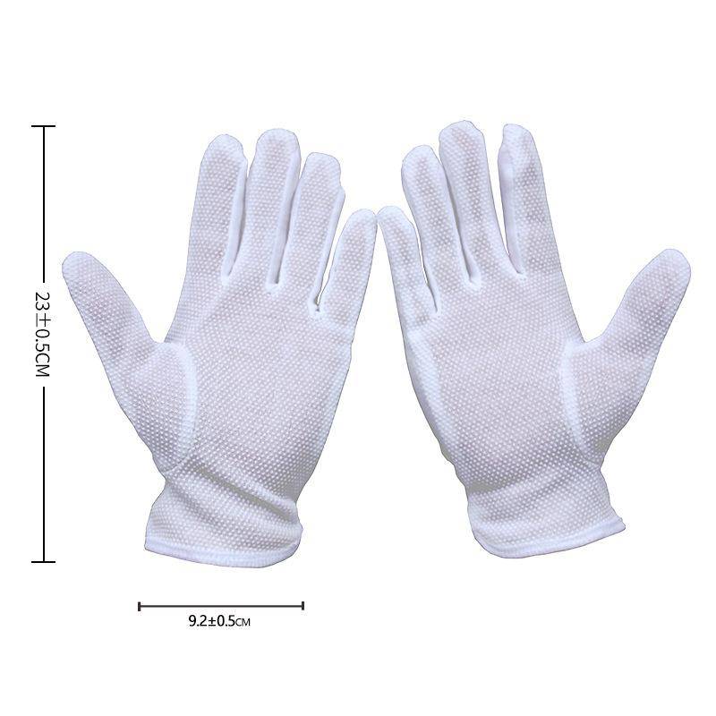 White dot beaded plastic anti -skid driver labor insurance driving three -band etiquette ritual ritual, thin men and women breathable riding gloves