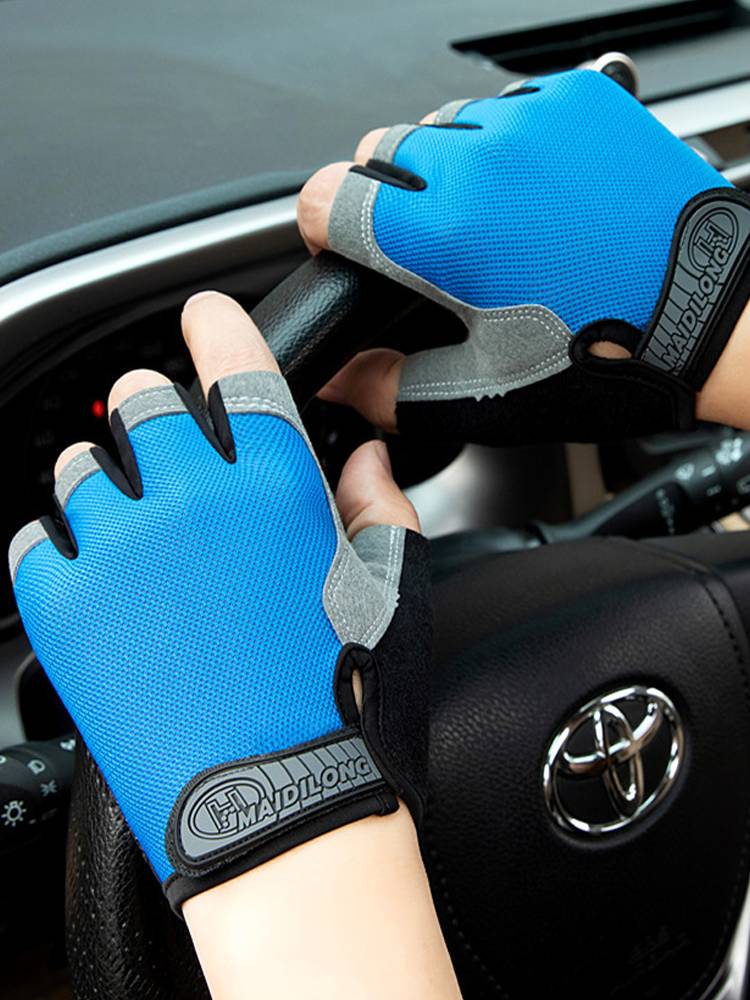 Summer outdoor cycling sports glove women's equipment semi -finger anti -slip, wear -resistant thin fitness men's bicycle shock absorption