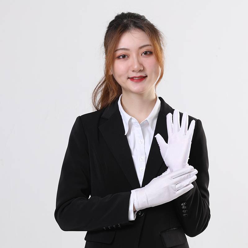 Spandex gloves spring and summer men and women white etiquette thin short elastic glove dance tight white glove jewelery gloves
