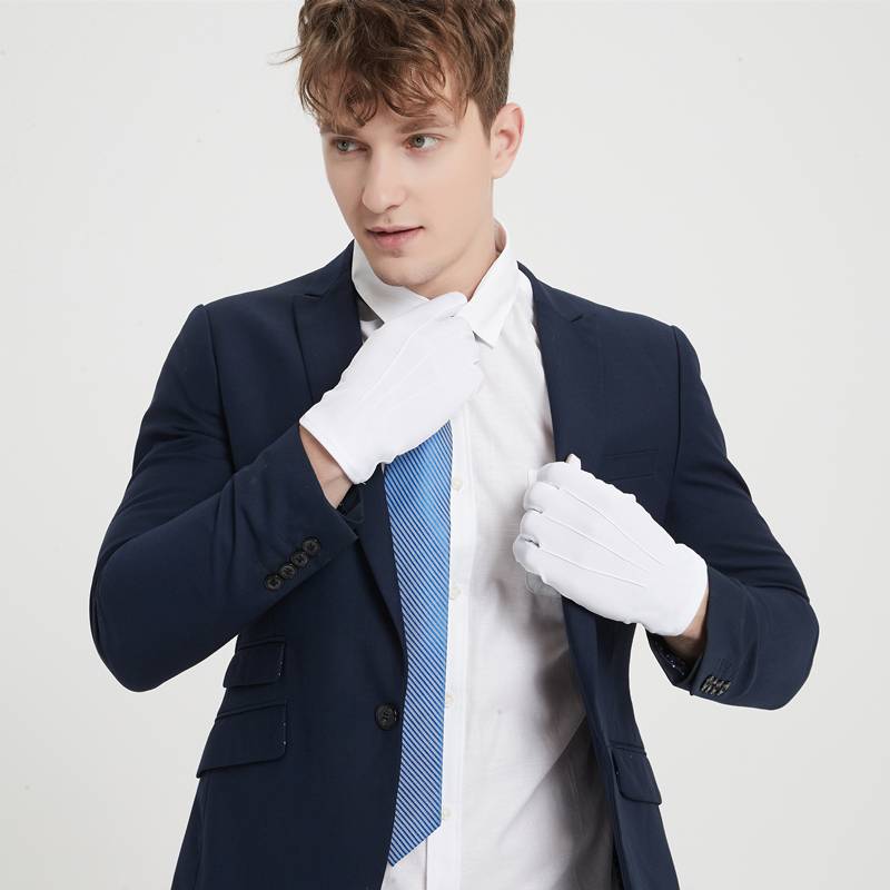 Sanjin -set etiquette white glove security door guard flag raising performance driving men and women universal operation thin glove outdoor
