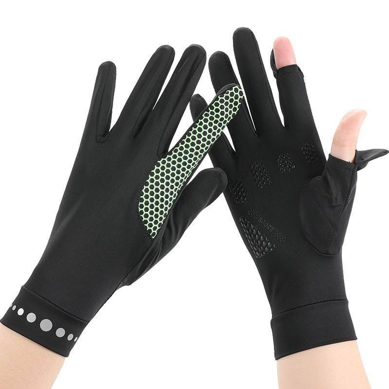 Male and women's adult horse riding equipment leaks two finger equestrian gloves non -slip and wear -resistant spring and summer cycling elasticity can touch the screen