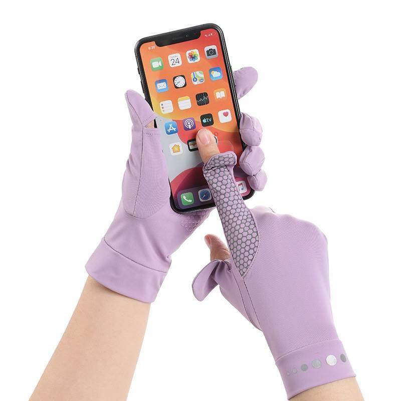 Male and women's adult horse riding equipment leaks two finger equestrian gloves non -slip and wear -resistant spring and summer cycling elasticity can touch the screen