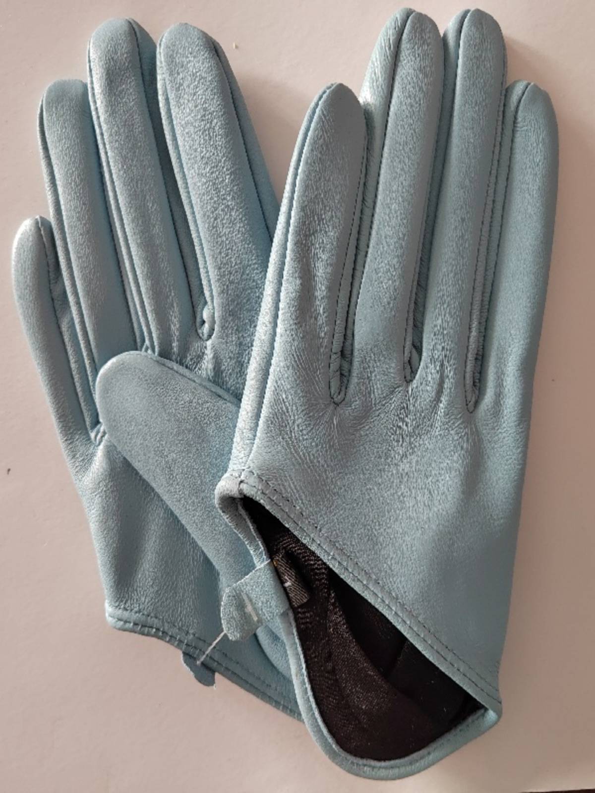 Desire City, the same fashion leather semi -female sheepskin short gloves, ladies half -palm thin leather gloves