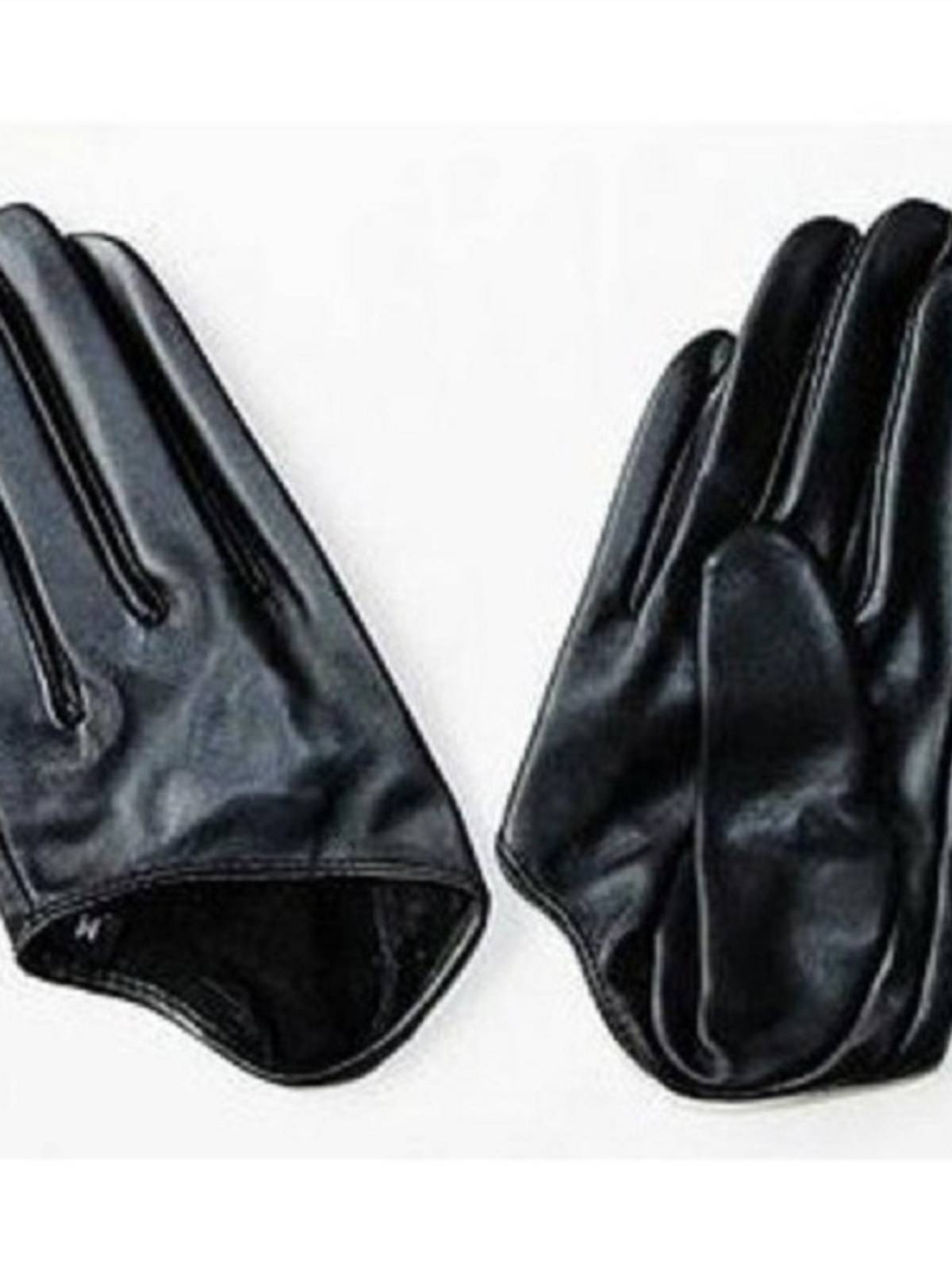 Desire City, the same fashion leather semi -female sheepskin short gloves, ladies half -palm thin leather gloves