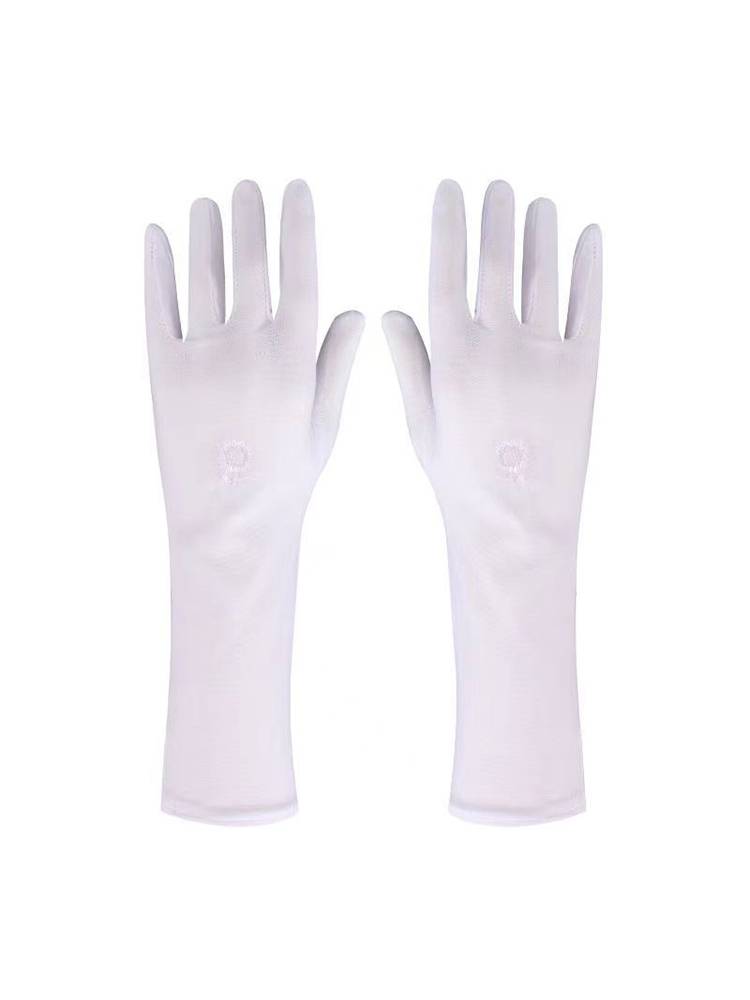 Summer thin ladies gloves open outdoor driving sunscreen sunscreen, ultraviolet etiquette black white sports, sweat absorption